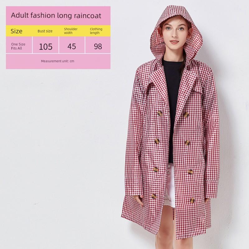 Fashion Retro Double Breasted Fitted Waist Trench Coat Raincoat Adult Women Outwear Poncho Mid Length Long Length Travel Big Belt