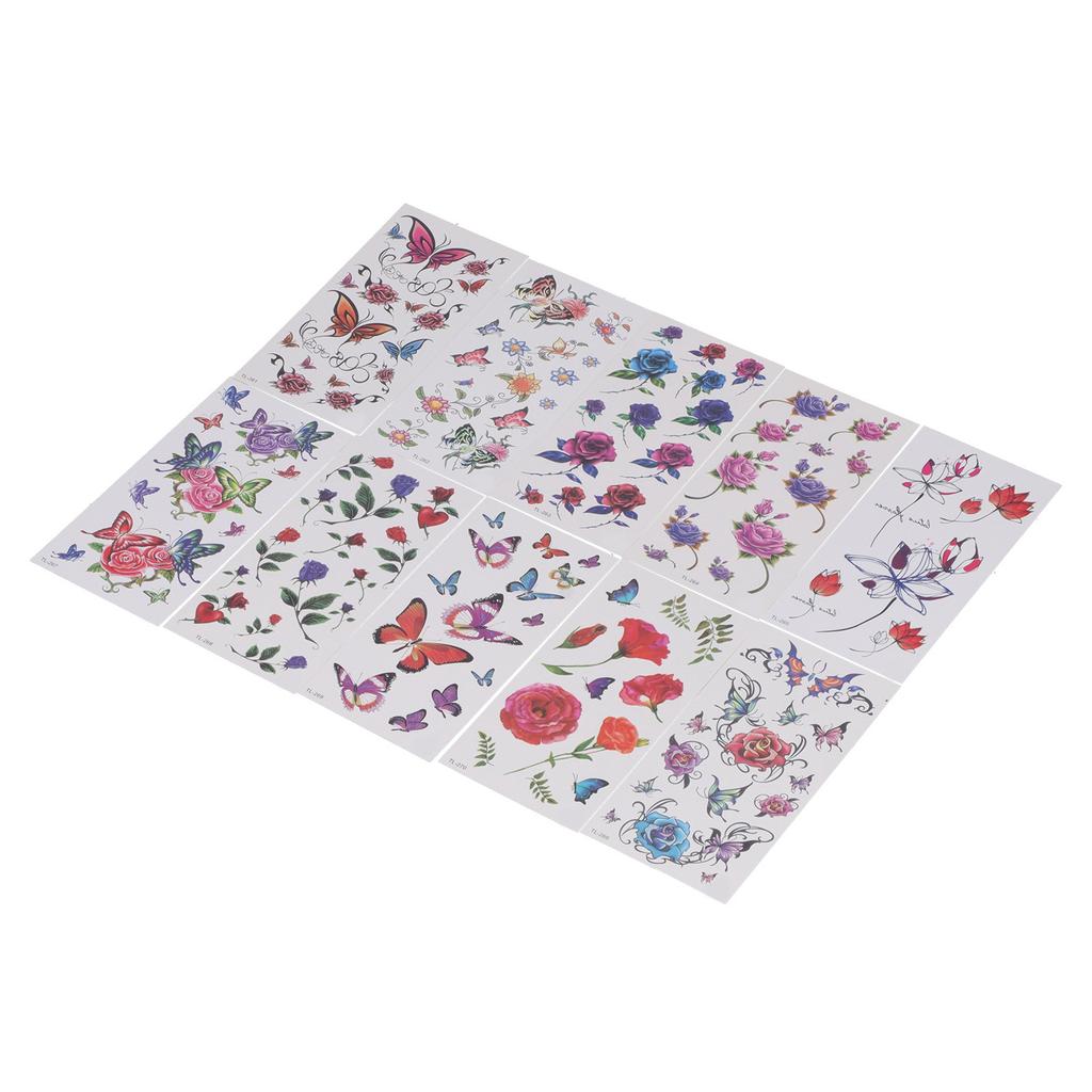 20pcs Temporary Tattoos Waterproof Flower Pattern Fake Tattoo Stickers Set for Women