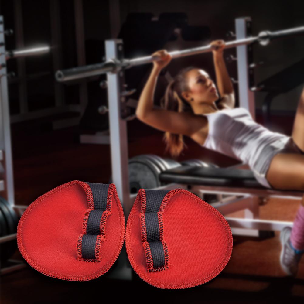 1 Pair Weight Lifting Weightlifting Protection Pads Gloves for Fitness Workout Exercise(Red)