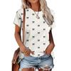 Fashion Women's Crew Neck Short Sleeve 3D Casual Color Printing Casual Short Sleeve Crew Neck T-Shirt