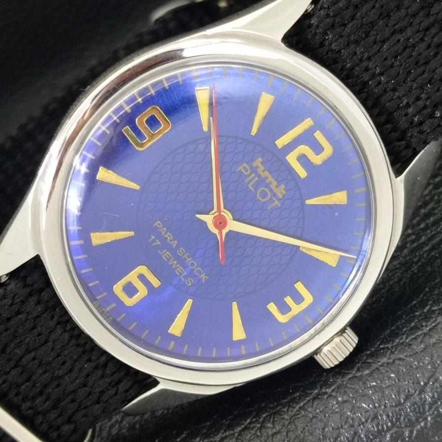 

HMT PILOT INDINA MENS HAND-WINDING BLUE DIAL WATCH a430317-2 R102-a430317