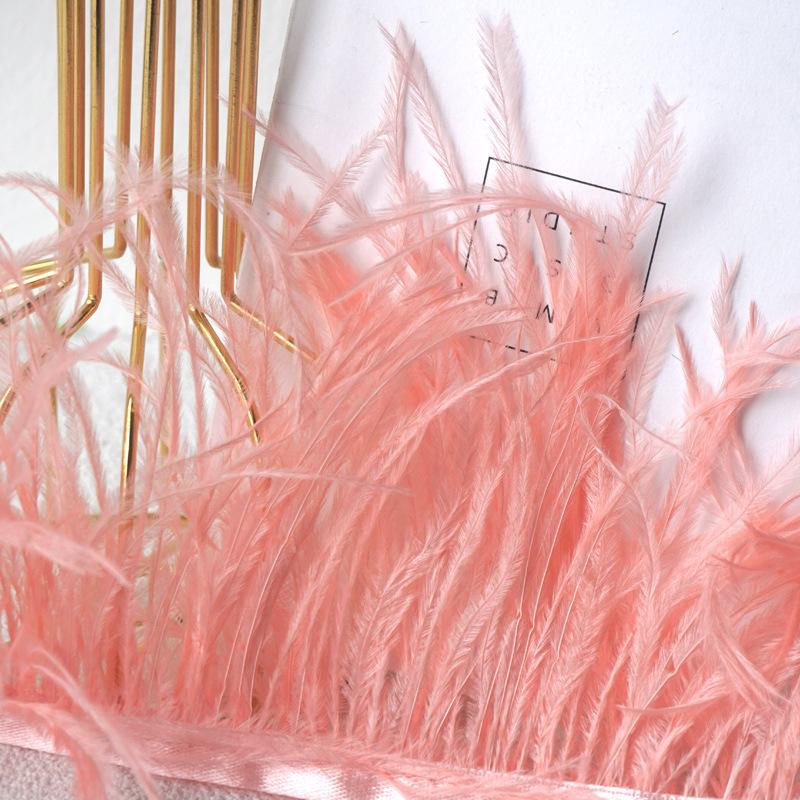 Decorative Feather Cloth Strip 10-15Cm Ostrich Hair Cloth Edge Dress Cuffs Latin Dance Skirt Diy Clothing Accessories