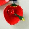 Ceramic Creative Fruit Bowl, Cute Household Tableware, Hand Painted Watermelon Bowl, Strawberry Orange Bowl, Ceramic Bowl Spoon