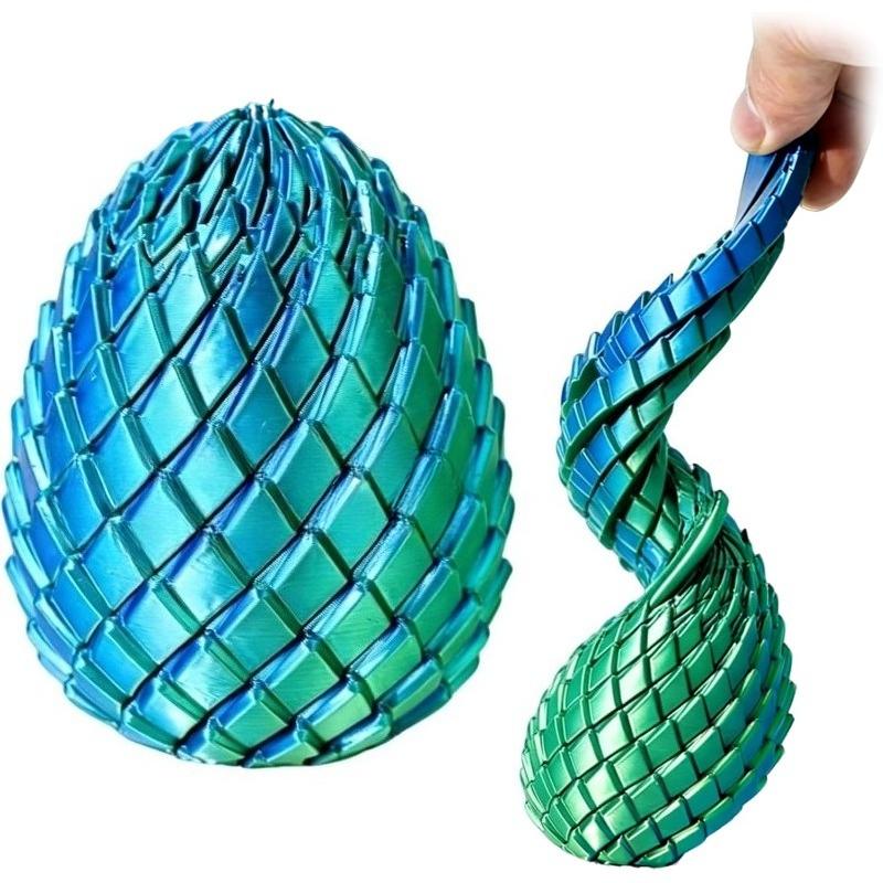 Twisty Fidget Egg, 3D Printed Slippery Egg Fidget, Easter Dragon Eggs, Easter Basket Stuffers Essentials,Stress Relief Desk Fidget Toy for Adults