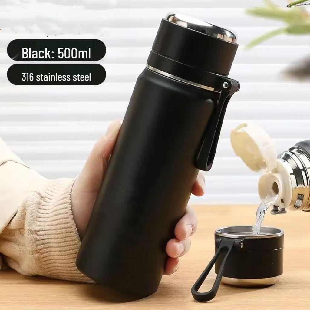 New 2025 Cute 316 Stainless Steel Insulated Tea Cup with Lid for Women & Students