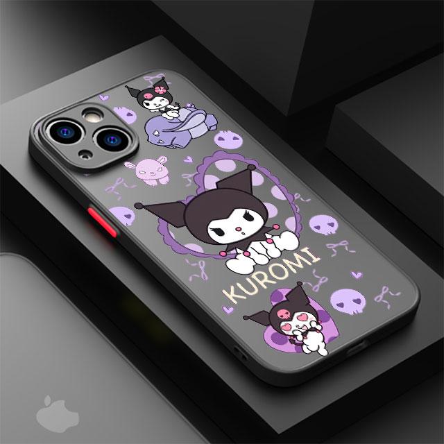 Kawaii Kuromi Anime Hülle Für Apple iPhone 11 13 15 14 Pro Max 12 Mini 7 8 Plus XR X XS 6 6S SE Mat Funda Schwarze Handyhülle