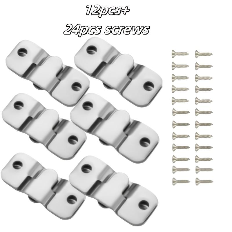 12Pcs Stainless Steel Z-Shaped Bracket Set Heavy-Duty Interlocking Frame Hooks Furniture Connectors Embedded Wall Shelf Accessories Modern Style