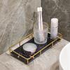 Estante de Baño Lavabo Escritorio Lujosa Bandeja para Cosméticos Simple Base Transparente Apto para Húmedo Pequeño Hogar Individual Estable Ligero Frío Real Lateral