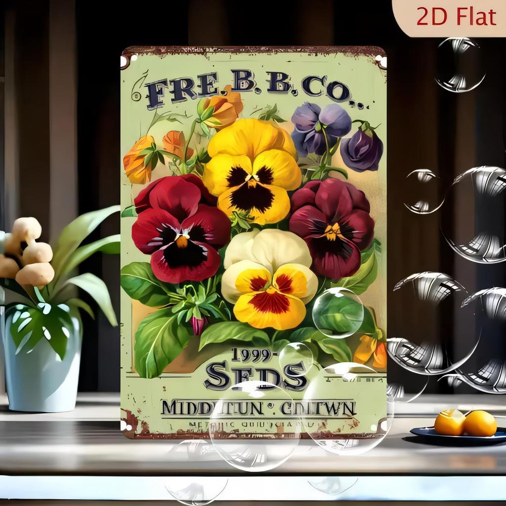 Tin Sign Vintage Flower Garden Metal Plaque Shelby Swin Medium Twin Rustic Wall Decor Print Retro Home Cottage Art Poster