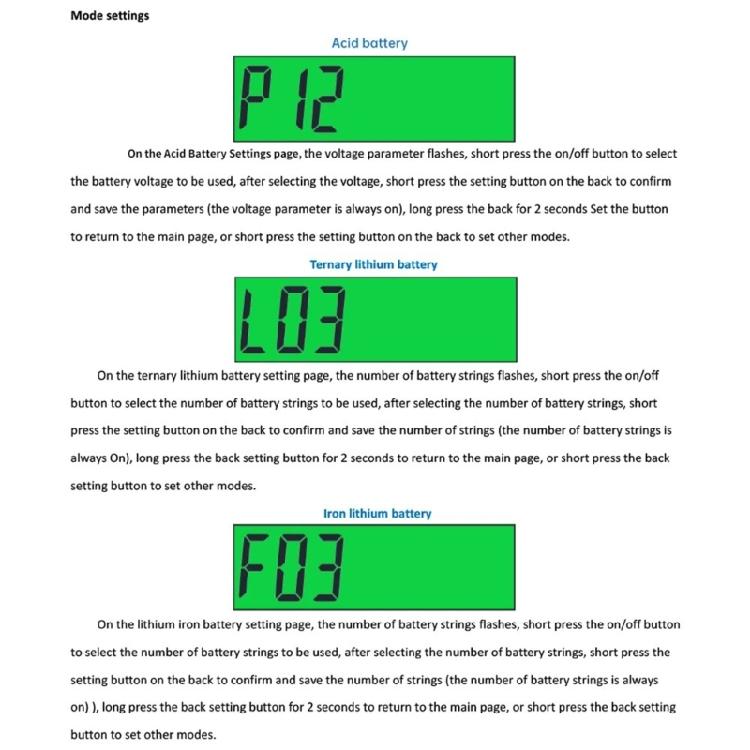 LCD Display Battery Power Monitor with  QC3.0 USB Type C Port for Electric Vehicle Solar Car Lithium Lead Acid Batteries