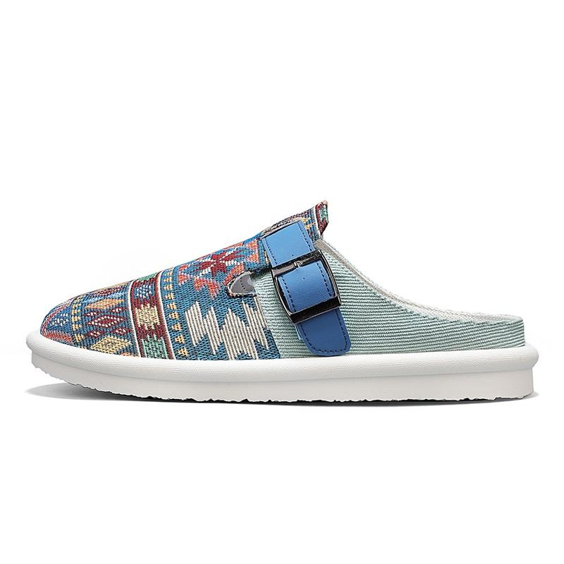 Men'S Casual Slippers Summer New Cloth Breathable Outdoor Non-Slip Fashion Slippers  Half-Drag Sports Slippers