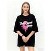 Oversized T Shirt Black Ice Cream Graphic Form Good Time Summer Casual Wear