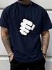 Unisexs Black Crew Neck Tee Cracked Wall Fist Punch Creative Graphic Print Loose Summer Street Casual Daily Basic Short Sleeve Top