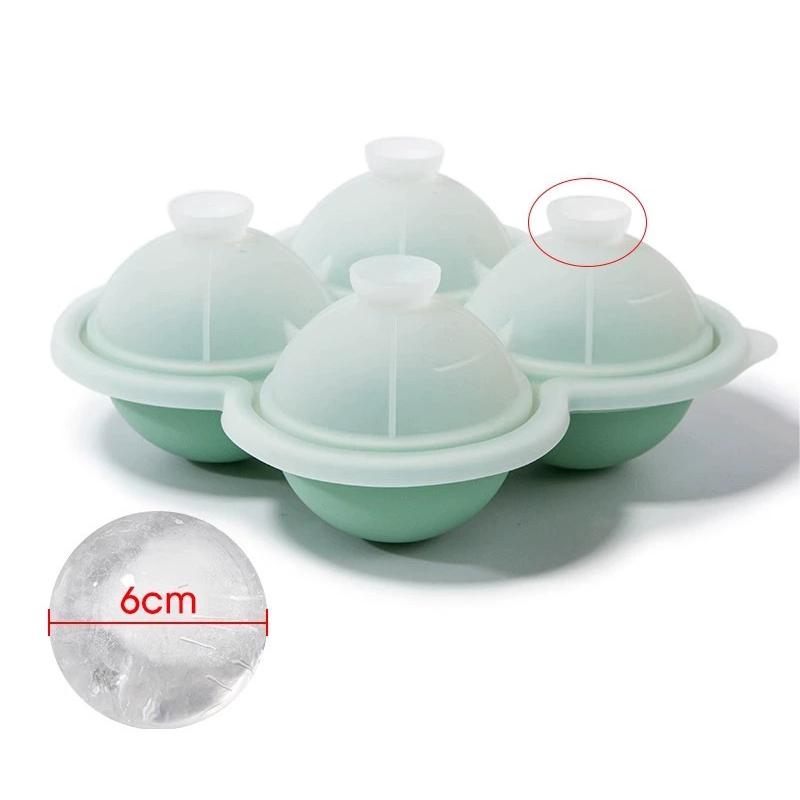 

6.5cm Large ice ball mold Silicone Ice Cube Trays Easy-Release ice Cube Maker for Whiskey Cocktails Juice Kitchen Bar Tools Acce зелёный