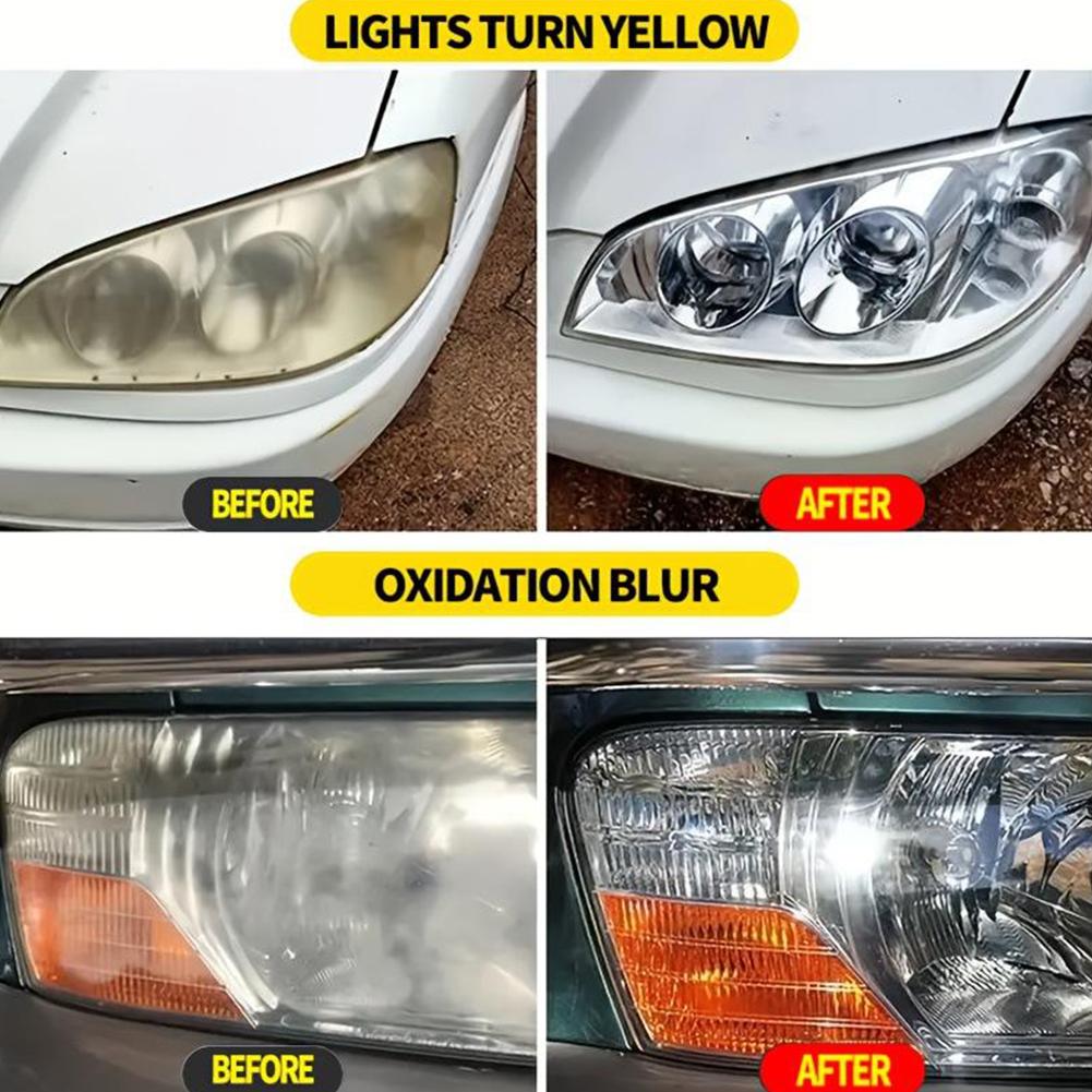 Car Headlight Restoration Kit Polishing Set Headlight Cleaner Sealant Removes Yellowing Scratches Haze Repair Fluid Tool