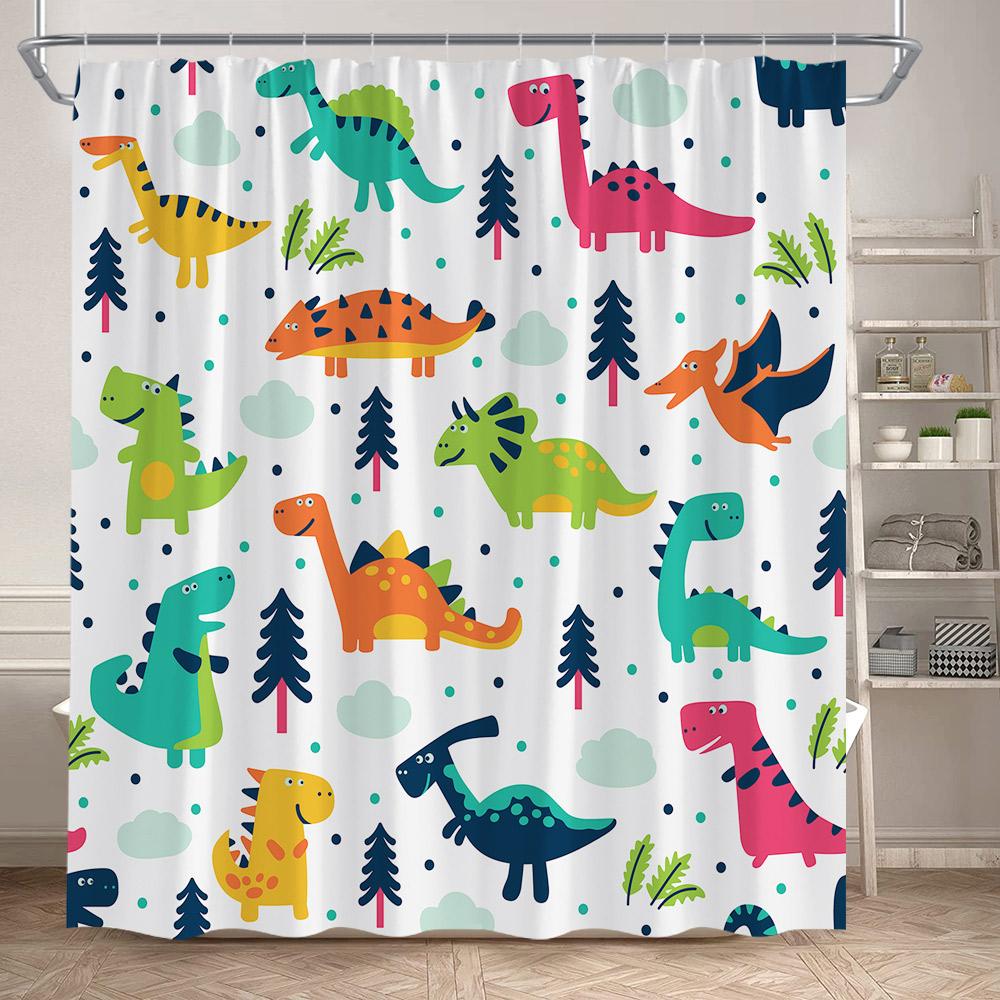 Funny Cartoon Bathing Cats Shower Curtains Cute Animals Pet Cat Kids Bath Curtain Polyester Children Bathroom Decor With Hooks