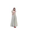 French Chic Polka Dot Summer Dress: Elegant Pleated Long Skirt with Slim Waist