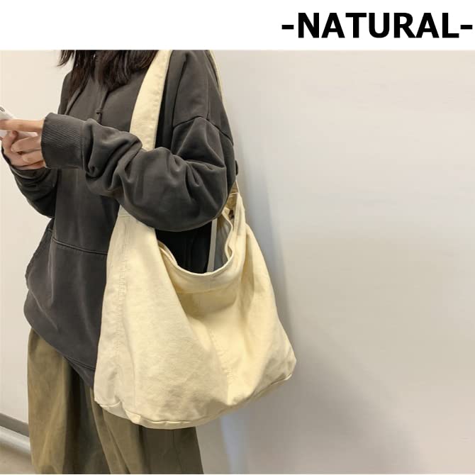 Arcade Canvas Shoulder Bag, Unisex, Large Capacity, Crossbody, Ivory