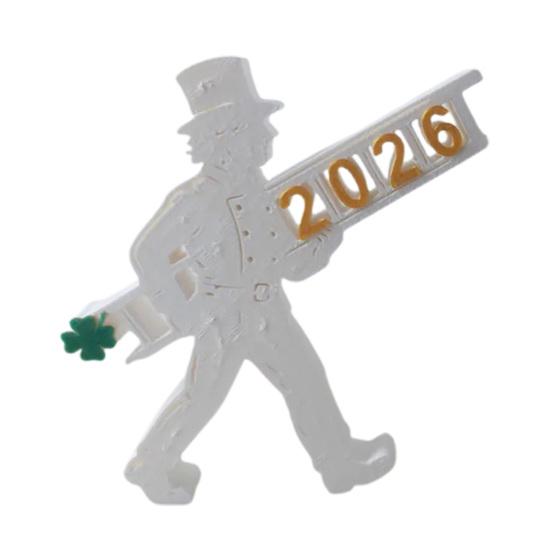 Placa de Mesa 2026 Impressa em 3D Feliz Ano Novo Festa Enfeite de Mesa para Prateleira Lareira Mesa Decoração Bandeja de 3 Andares