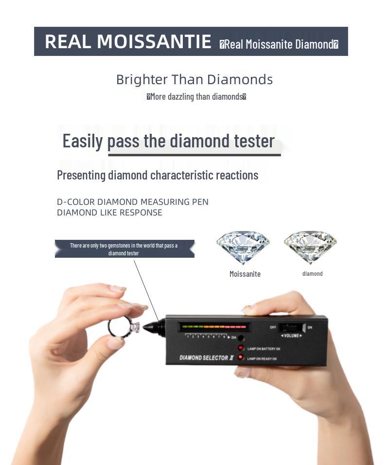 925 Sterling Silver 3 Carat Moissanite V-Shaped Engagement Ring Set, Light Luxury Women’s Wedding Band.