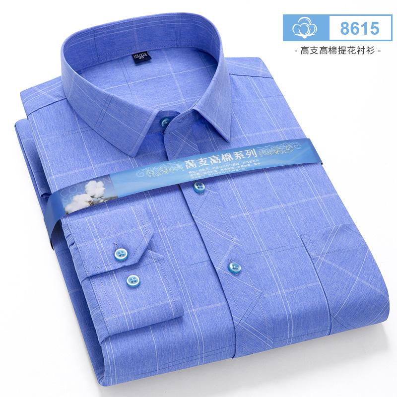

Shirt Men Long Sleeve Fashion Casual Soft Striped Business Social Checked Regular Fit Easy Care Male Clothes AEchoice 47