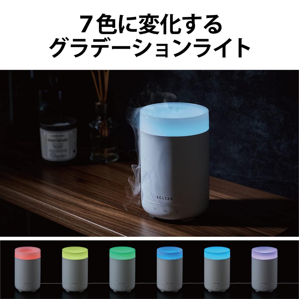ELECOM Ultrasonic Aroma Eclea AC 150ml Up To 7 Hours Silk Mist Hypochlorous Acid Water White [2021 Model] Humidifier, Antibacterial, Diffuser, Mist,