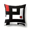 Polyester Pillow Case Car Black and Red Geometric Circle Lines Decorative Home Print Pillow Bedside Cushion Cover