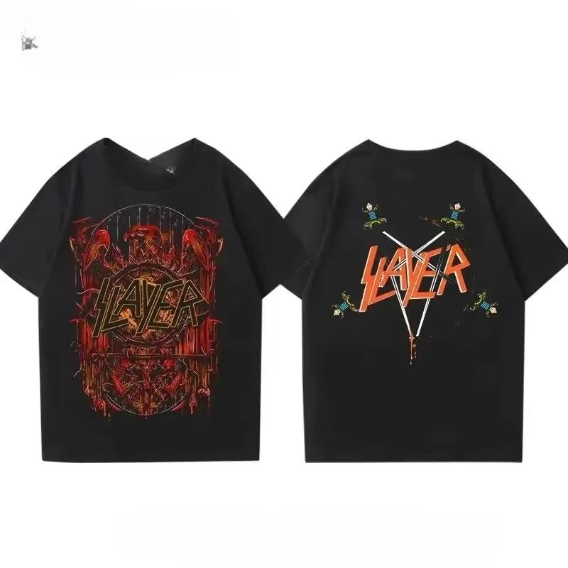 Slayer Band Street Inspired Hip Hop Rock Metal Rap Streetkultur 2026 T-Shirt Locker Lässig T Unisex Sommer Oberteile Tee