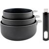 Casseroles - COSY &; TRENDY - Click Set 3 - 16 a 20 Cm - Non-stick - Removable Handle