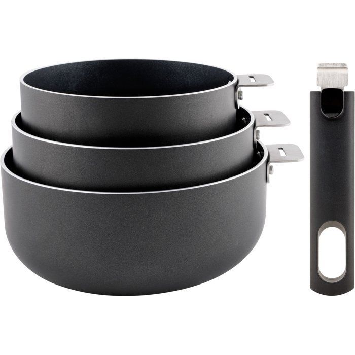 Casseroles - COSY & TRENDY - Click Set 3 - 16 a 20 cm - Antiadhésif - Poignée amovible