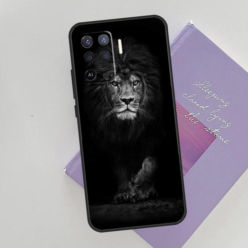 King Of The Jungle Lion Phone Case For Oppo A54 A74 A94 A15 A16 A17 A52 A72 A76 A96 A57 A58 A78 A98 A53S Cover Case