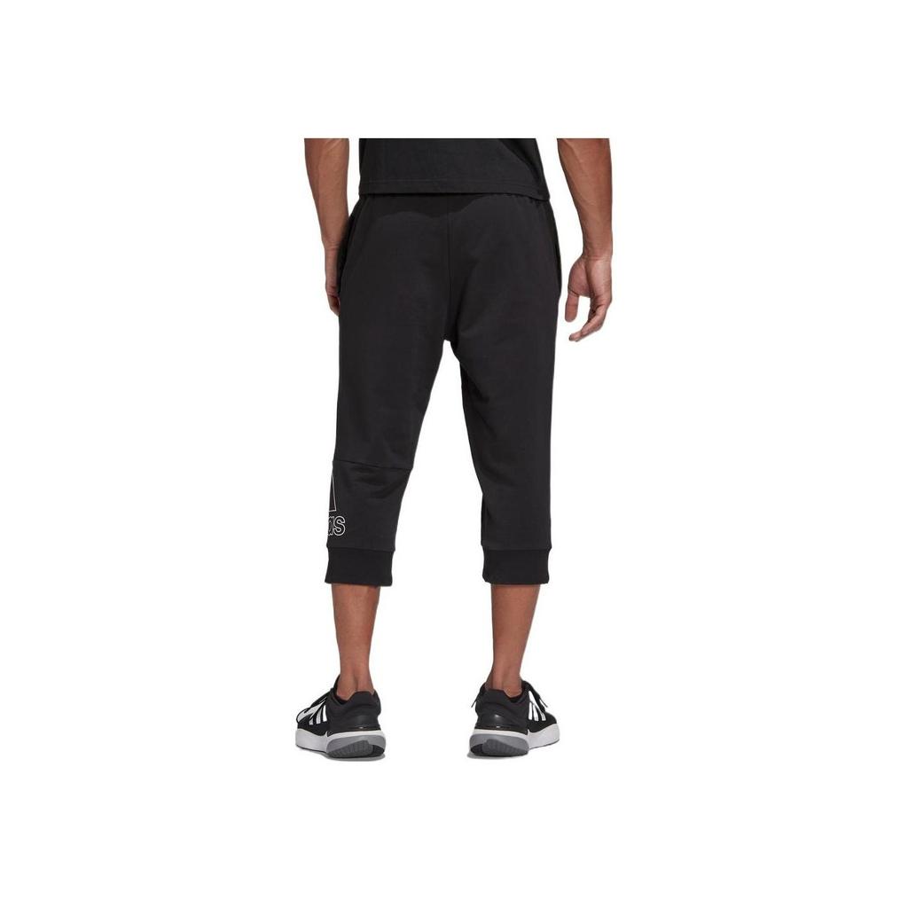 Adidas Solid Color Logo Jogger Capri Pants Men Bottoms Black HE1827