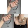 Waterdrop Crystal Beaded Necklace For Women Handmade Heart Pendant Double Layer Jewelry
