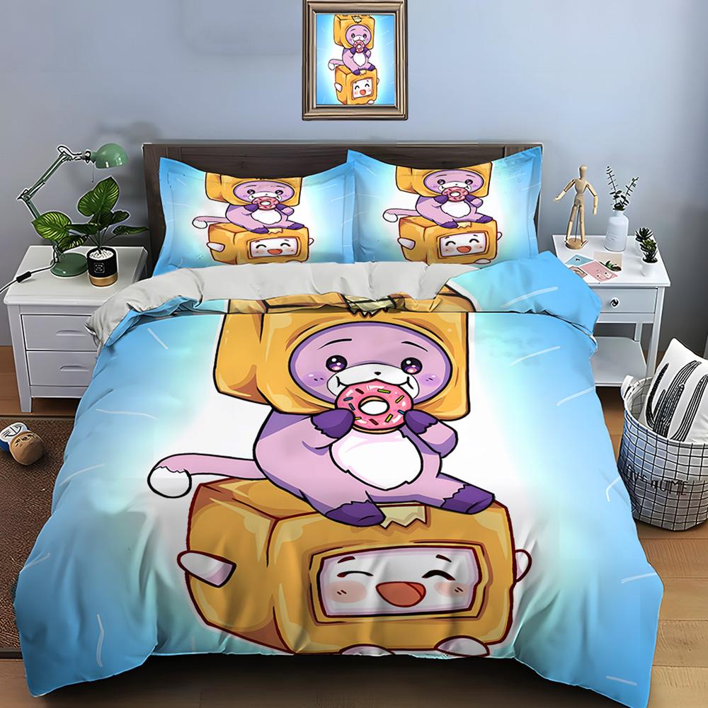 Cartoon Doll L-Lankyb0x Print Bedding Set Duvet Cover 1 Duvet Cover 2 Pillowcases Adult and Children Bedding Set Luxury Gifts