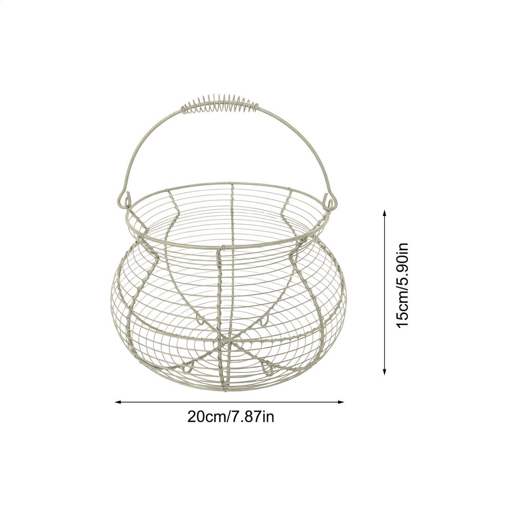 Egg Collecting Basket Vintage Woven Wire Organizer With Handle Counter Egg Holder For Kitchen Picnic Farmhouse Harvest Easter