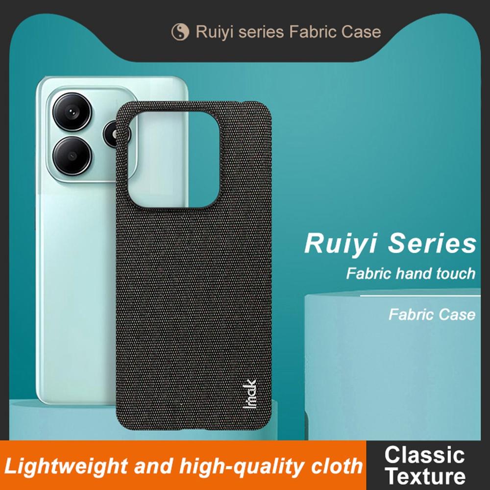 IMAK Ruiyi Series for Xiaomi Poco M7 Pro 5G/Redmi Note 14 5G Case Fabric Texture Leather+PC Phone Back Cover
