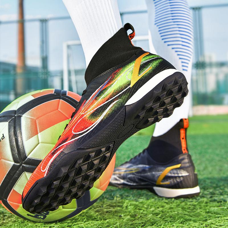 Soccer Shoes Men Anti-slip Outdoor Grass Training Long Stud Sports Shoes Men Lightweight Fashion Lace-up Football Boots Men