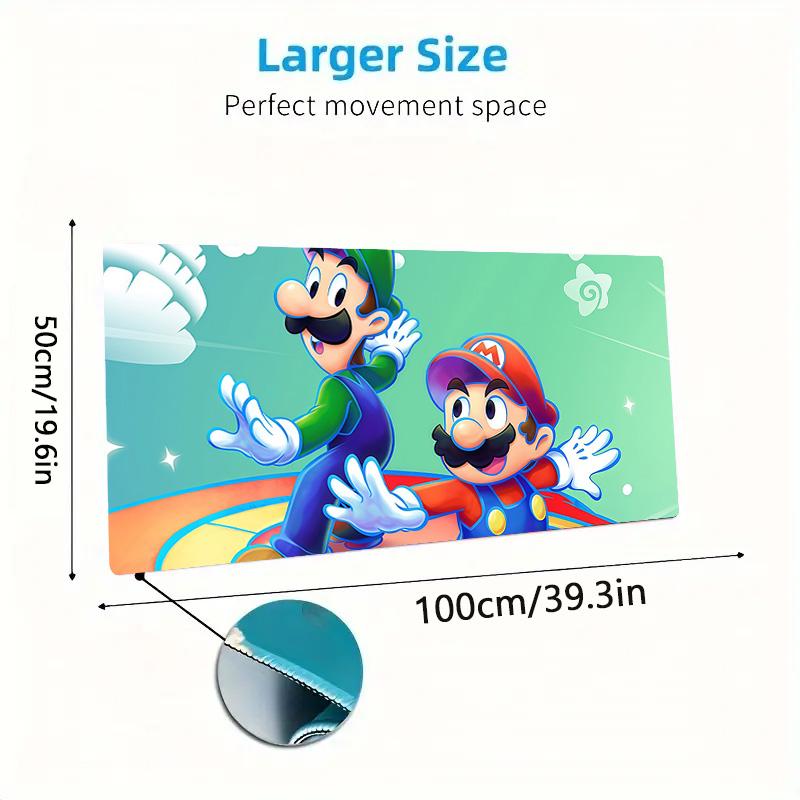 Mario & Luigi Duo Print Cushion Non-slip Laptop Tablet Big Mousepad XXL Mat Mini PC Playmat With Lock edge