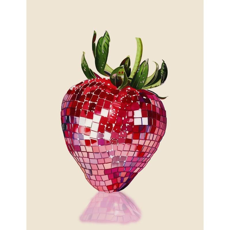 

Retro Fruit Disco Ball Poster Funky Citrus Apple Strawberry Disco Mirror Ball Canvas Painting Trendy Wall Art Home Bar Decor 21cm×30cm NoFrame