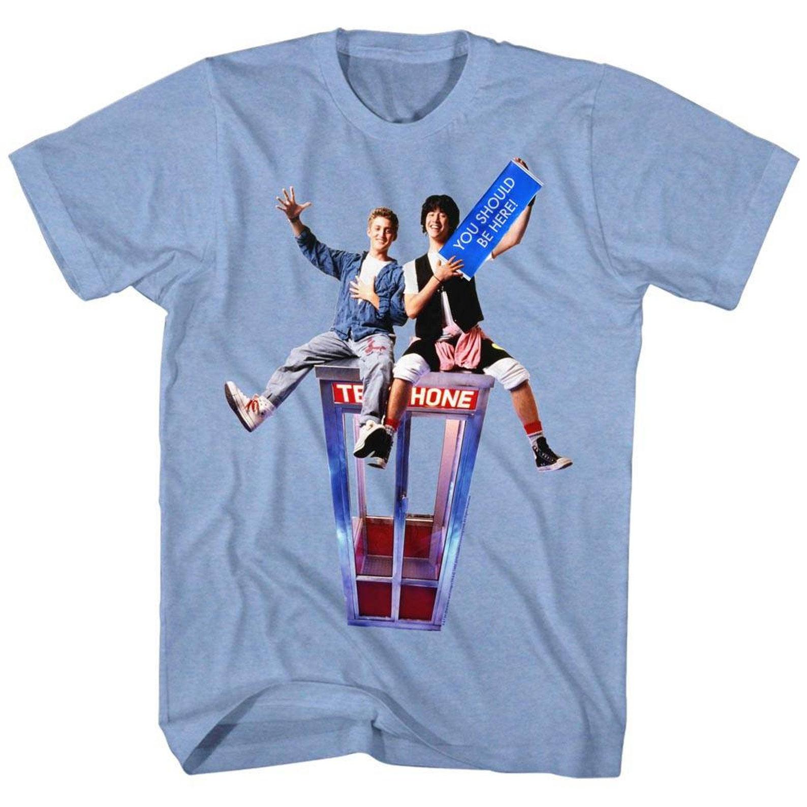 Bill and Ted Should Be Here Light Blue Heather Adult T-Shirt XL