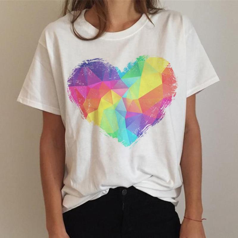Maglietta da donna Floreale Arcobaleno Vintage per la Parata del Pride