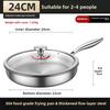 Uncoated 22-32cm frying pan, metal stainless steel frying pan, steak frying pan