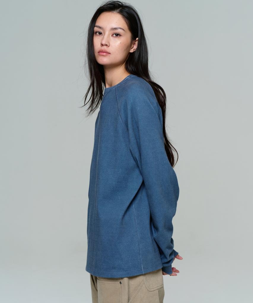 ERA Unisex Garment Dyed Raglan Ls T - Faded Blue