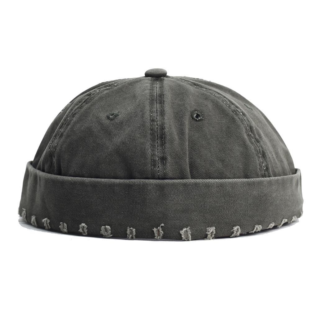 Berretto da Marinaio Vintage Cappello Senza Visiera Calotta Cranio Cotone Retrò Regolabile Colore Unico Estate Autunno Primavera Hip Hop Moda