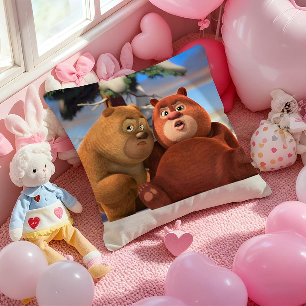 Anime B-Boonie B-Bears Cushion Cover Pattern Printed Pillowcase for Living Room Sofa Cushion Cover & Bedroom Decor