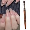 Nail Painting Pen Brush Flexible Soft Nylon Bristles Carved Design Wooden Handle Manicure Tool Drawing Multifunctional Square Round Head Phototherapy