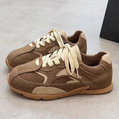 Retro Style German Training Shoes Women's Flat-bottomed Casual Sports Shoes 2025 Autumn New Popular Thin Leather Forrest Gump Shoes