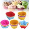 1/5/10 Stück Zufällige Farbe Silikon Kuchenform Silikon Kuchen Backform Tasse Cupcake Puddingform Hochtemperaturbeständig und Weich