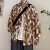 Men's Tie-Dye Long-Sleeve Floral Shirt - Trendy Hong Kong Style, Loose Fit, Casual Punk Fashion for Autumn