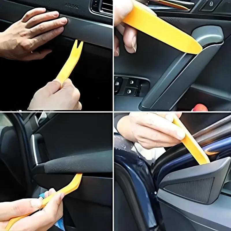 4PCS Car Panel Removal Tool Set – Auto Radio, Door Clip, Dash & Trim Pry Tools for Audio Installation & Repair